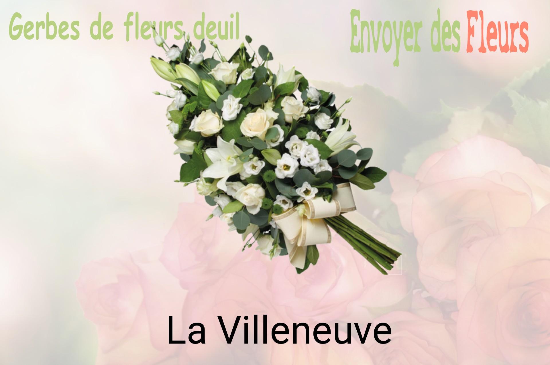 Gerbe de fleurs de deuil livrée à La Villeneuve